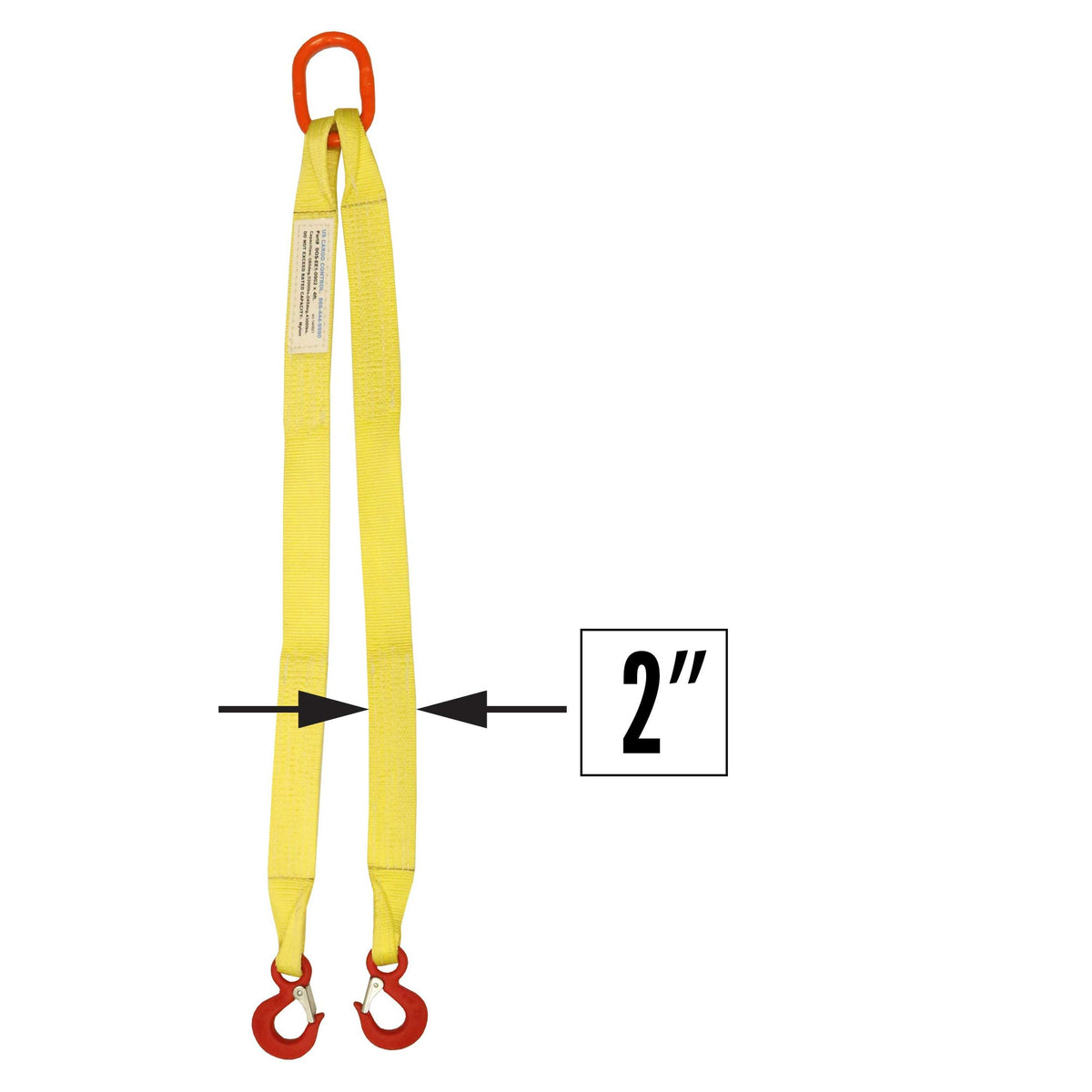 2"x12' (1 ply) Double Leg Nylon Sling w/ Master Link & Sling Hook