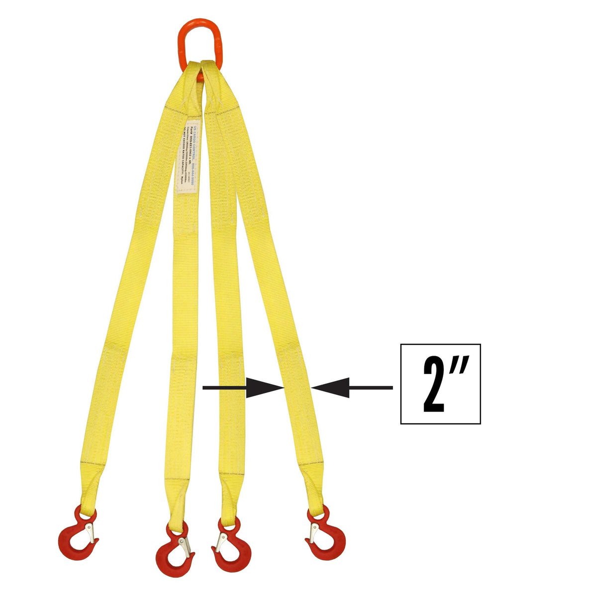 2"x6' (2 ply) Quad Leg Nylon Sling w/ Master Link & Sling Hook