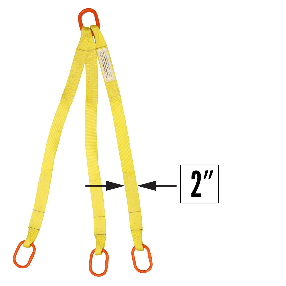 2"x18' (1 ply) Triple Leg Nylon Sling w/ Master Link Both Ends