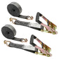 Blackline 2" x 18' Heavy-Duty Ratchet Strap with Wire / Double J Hooks | 2-Pack