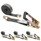 Blackline 2" x 18' Heavy-Duty Ratchet Strap with Wire / Double J Hooks | 4-Pack