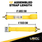 2" x 12' Yellow Cam Buckle Strap with Plate Trailer F-Hooks