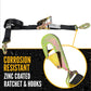 2" x 12' Car Tie Down Ratchet Strap with Twisted Snap Hooks | Black | 2-Pack