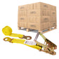 2" x 8' Car Tie Down Ratchet Strap with Flat Snap Hooks | Yellow | 480-Pack (Pallet)