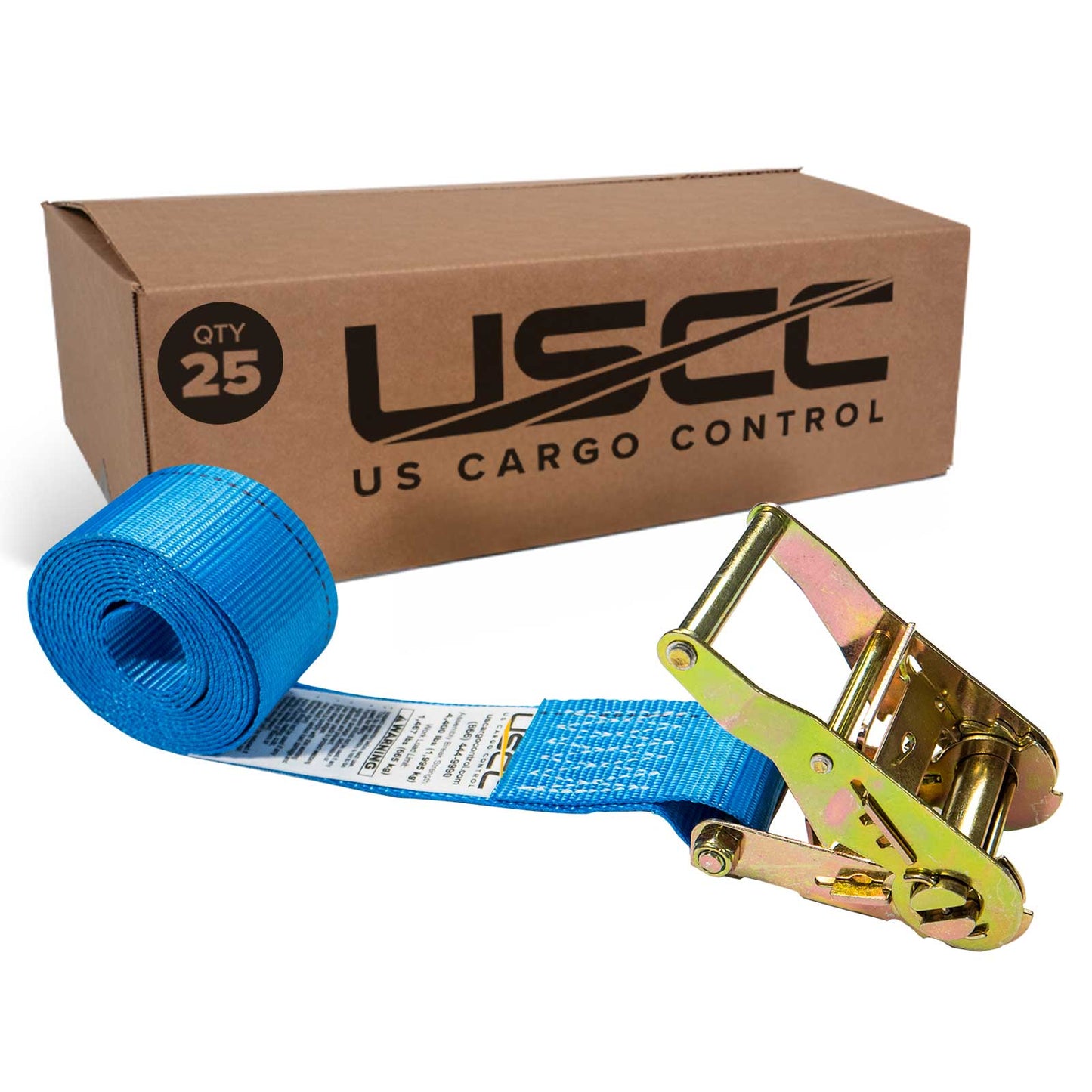 2" x 15' Endless Ratchet Strap | Blue | 25-Pack