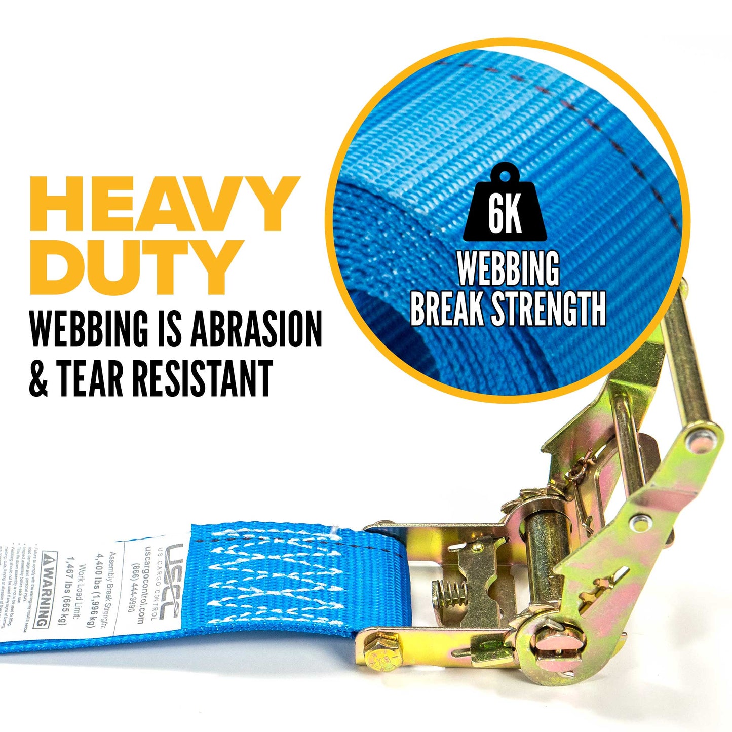 2" x 15' Endless Ratchet Strap | Blue | 25-Pack