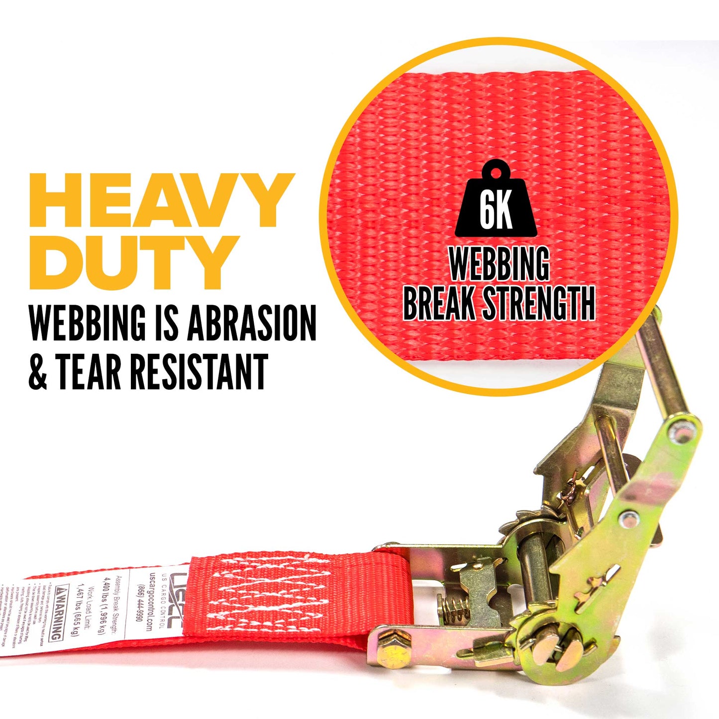 2" x 15' Endless Ratchet Strap | Red