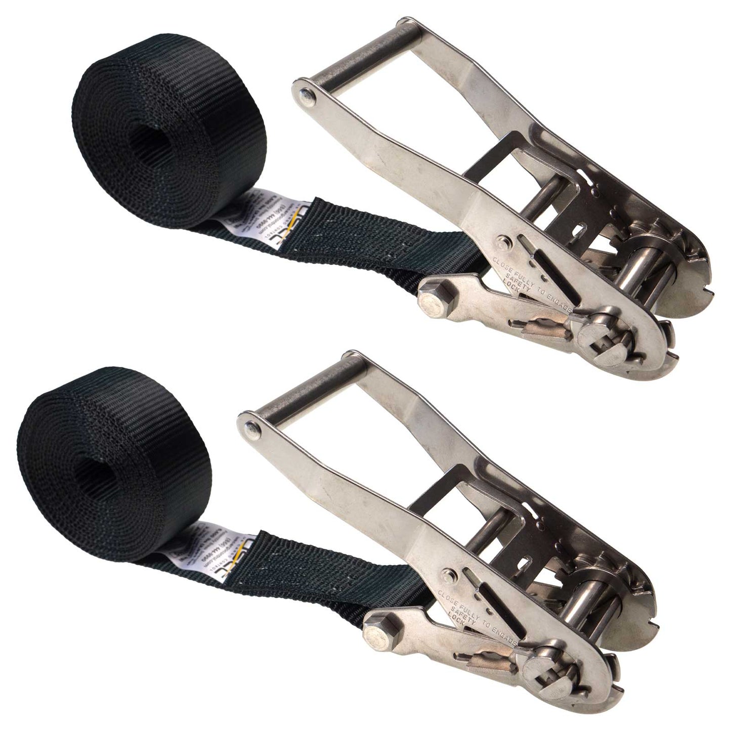 2" x 20' Heavy-Duty Endless Ratchet Strap | Black | 2-Pack