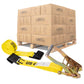 2" x 27' Ratchet Strap with Flat Hooks | Yellow | 320-Pack (Pallet)