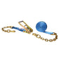 2" x 30' Ratchet Strap with Chain Extension | Blue