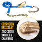 2" x 27' Ratchet Strap with Chain Extension | Blue