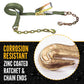 2" x 30' Ratchet Strap with Chain Extension | Olive Drab