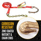 2" x 27' Ratchet Strap with Chain Extension | Red | 2-Pack
