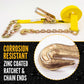 2" x 27' Ratchet Strap with Chain Extension | Yellow | 240-Pack (Pallet)