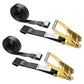 2" x 30' Ratchet Strap with Flat Hooks | Black | 2-Pack