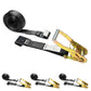 2" x 27' Ratchet Strap with Flat Hooks | Black | 4-Pack