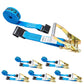2" x 27' Ratchet Strap with Flat Hooks | Blue | 6-Pack