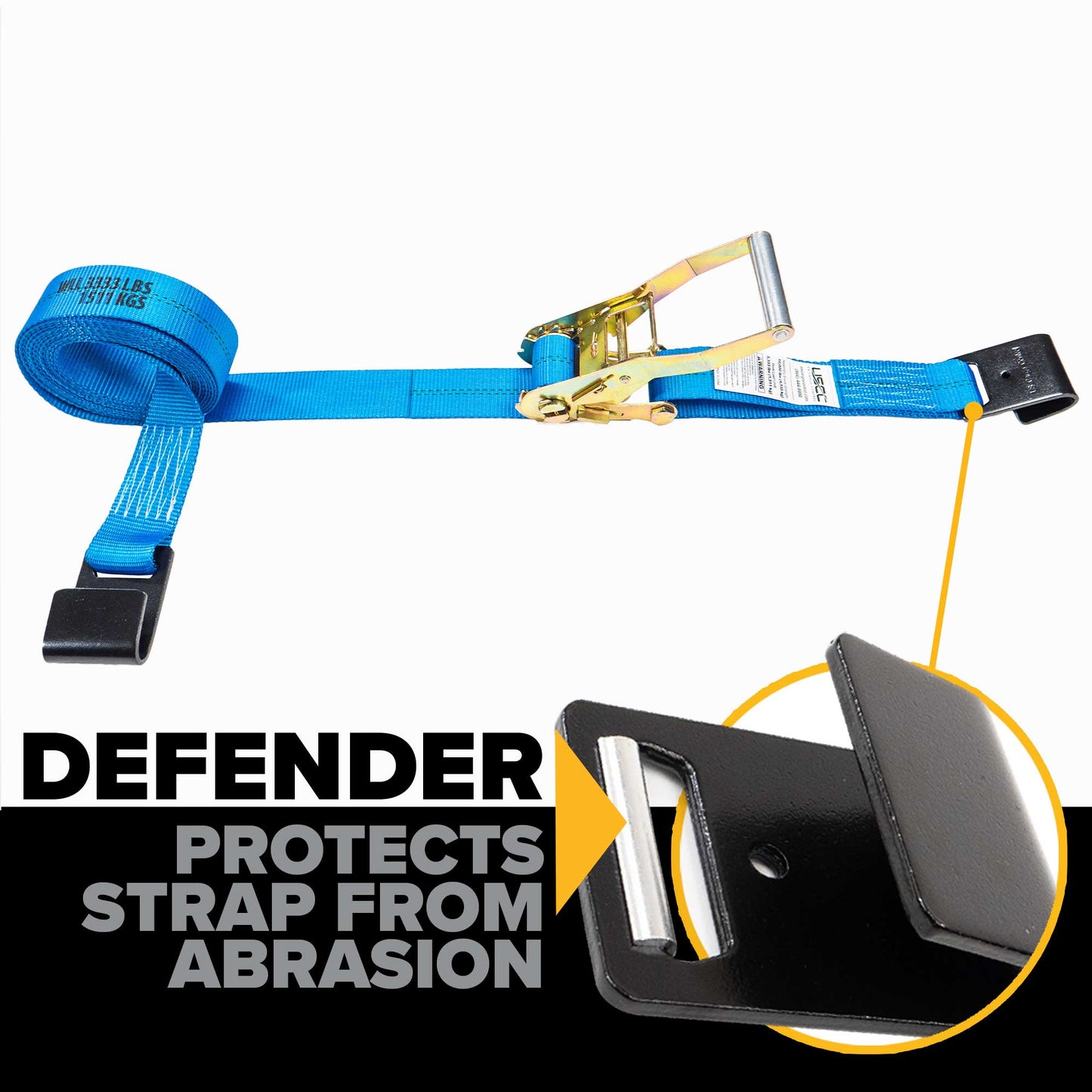 2" x 50' Ratchet Strap with Flat Hooks | Blue