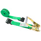 2" x 12' Ratchet Strap with Flat Hooks | Green