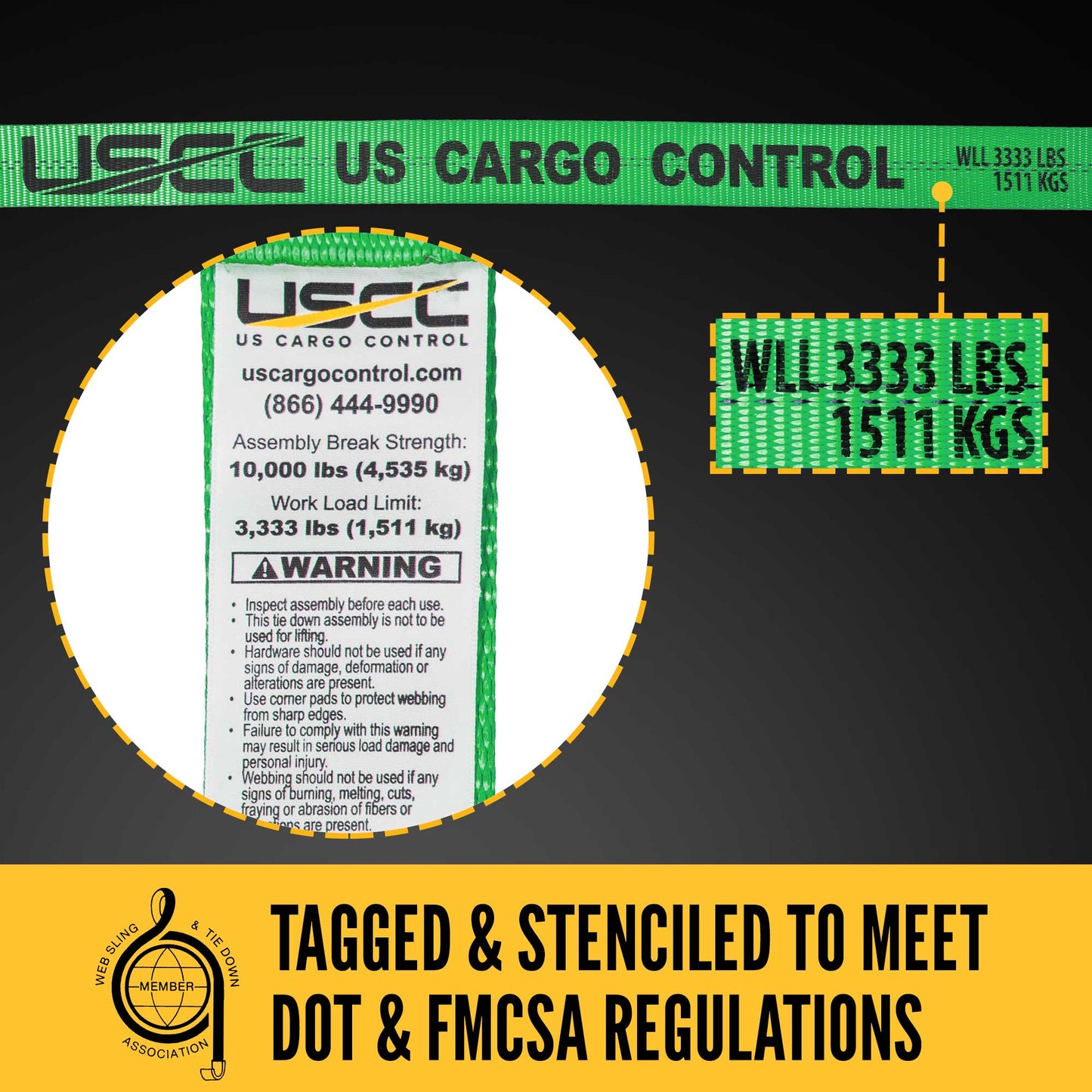 2" x 27' Ratchet Strap with Flat Hooks | Green | 4-Pack