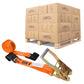 2" x 18' Ratchet Strap with Flat Hooks | Orange | 320-Pack (Pallet)