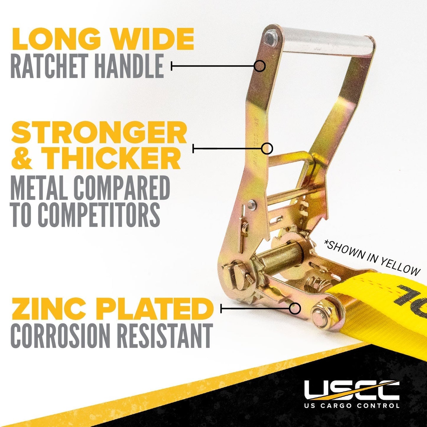 2" x 30' Ratchet Strap with Flat Hooks | Orange | 10-Pack