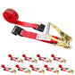 2" x 27' Ratchet Strap with Flat Hooks | Red | 10-Pack