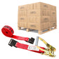 2" x 18' Ratchet Strap with Flat Hooks | Red | 320-Pack (Pallet)