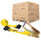 2" x 12' Ratchet Strap with Flat Hooks | Yellow | 320-Pack (Pallet)