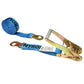 2" x 27' Ratchet Strap with Flat Snap Hooks | Blue
