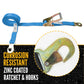2" x 12' Car Tie Down Ratchet Strap with Flat Snap Hooks | Blue