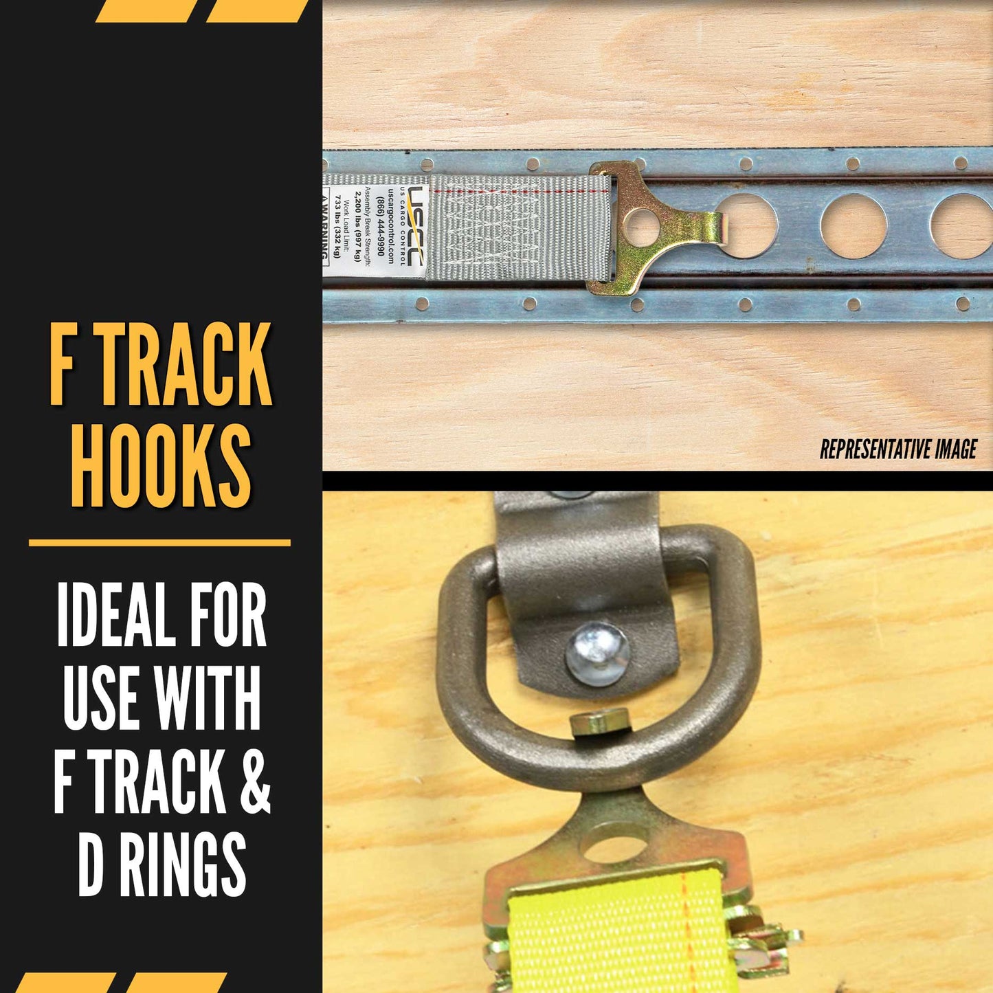 2" x 20' Ratchet Strap with Plate Trailer F-Hooks | Blue