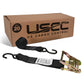 2" x 8' Ratchet Strap with Vinyl Coated S-Hooks | Black | 20-Pack