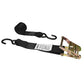2" x 8' Ratchet Strap with Vinyl Coated S-Hooks | Black