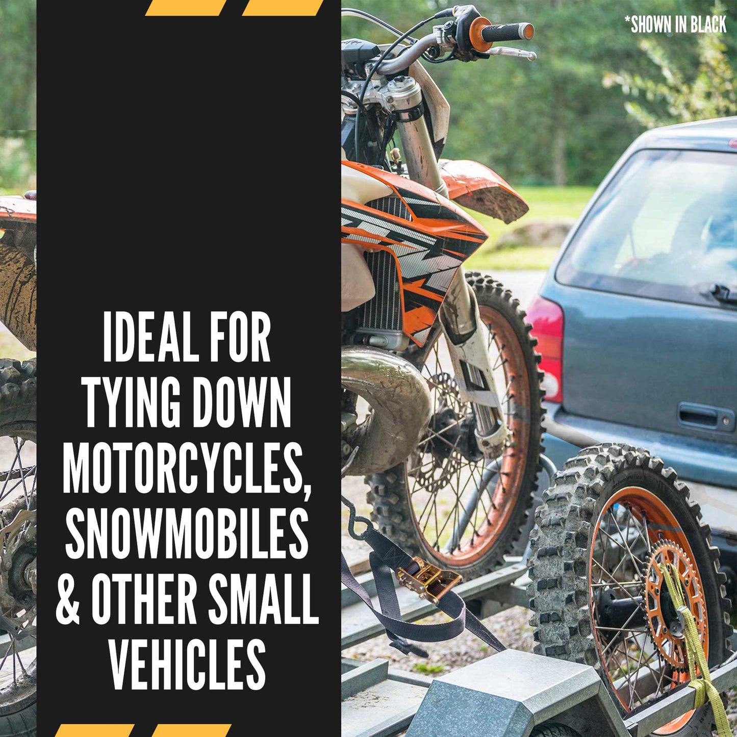 2" x 8' Ratchet Strap with Vinyl Coated S-Hooks | Black | 2-Pack