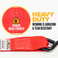 2" x 8' Ratchet Strap with Vinyl Coated S-Hooks | Red