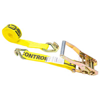 2" x 12' Ratchet Strap with Wire / Double J Hooks | Yellow