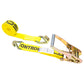 2" x 50' Ratchet Strap with Wire / Double J Hooks | Yellow
