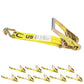 2" x 11" Replacement Ratchet Strap Fixed End - Ratchet / Wire Hook | Yellow | 10-Pack