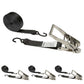 2" x 10' Stainless Steel Ratchet Strap with Vinyl Coated S-Hooks | Black | 4-Pack