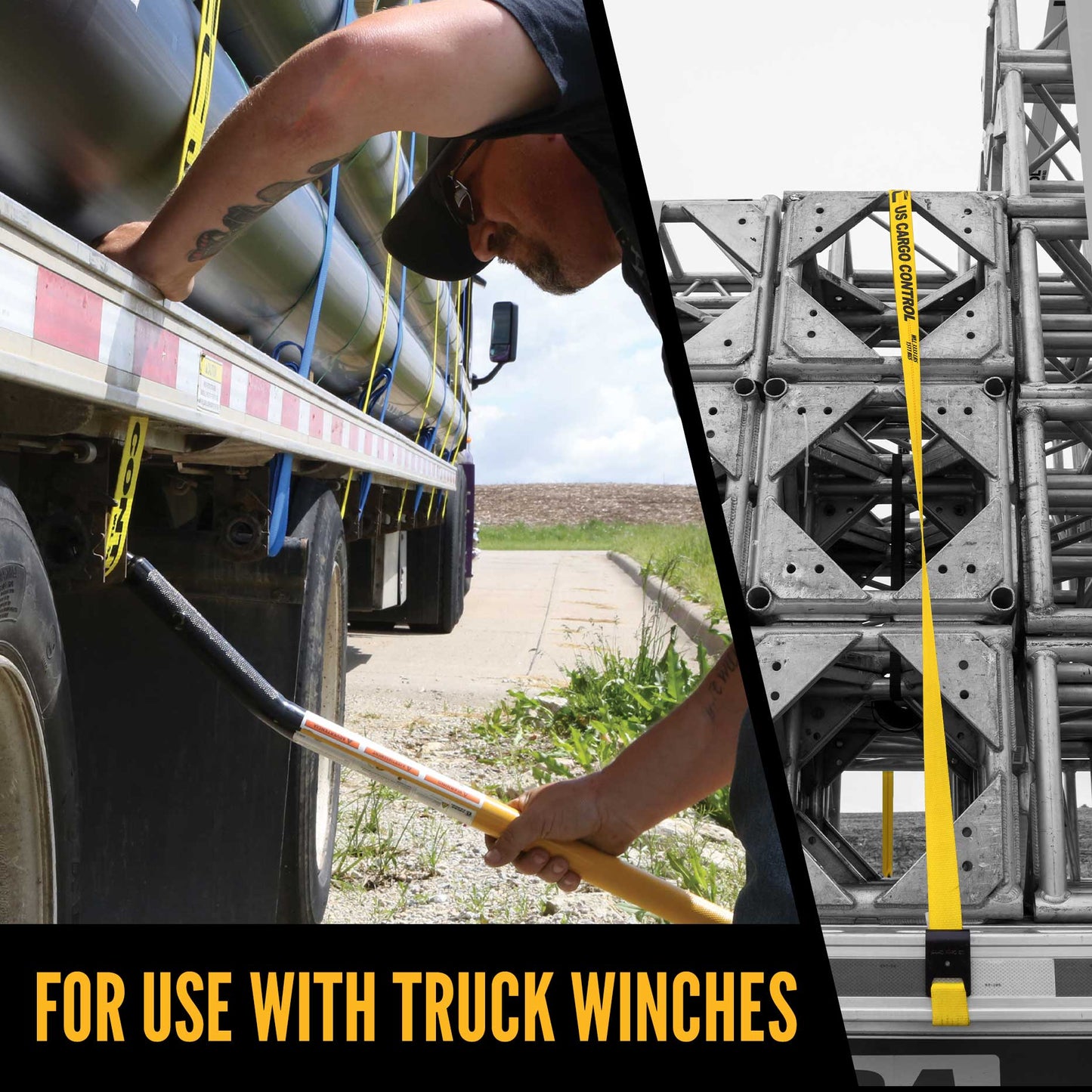 2" x 20' Winch Strap with Flat Hook | Green