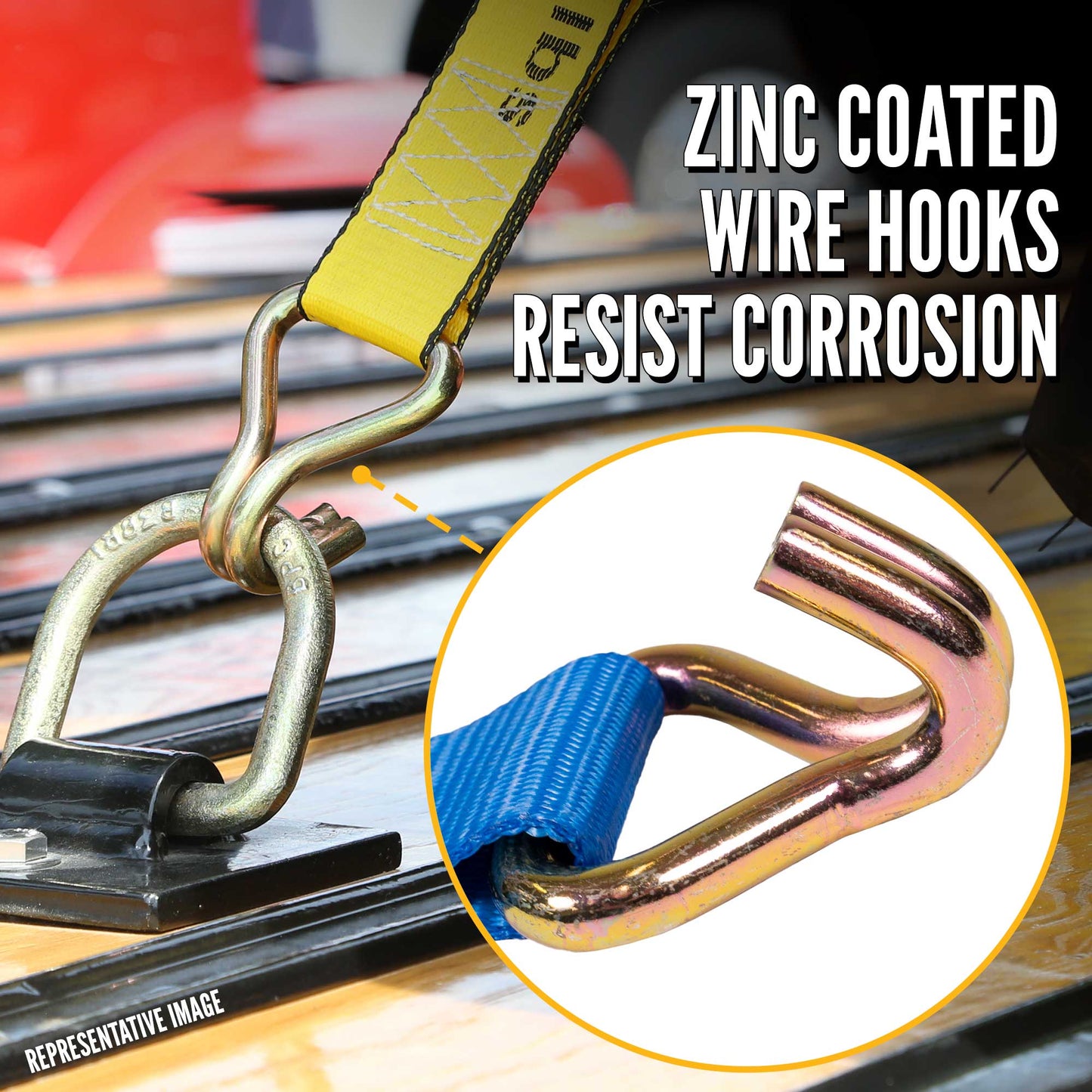 2" x 30' Winch Strap with Wire Hook | Blue