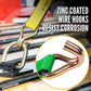 20' winch strap -  zinc coated wire hooks resist corrosion