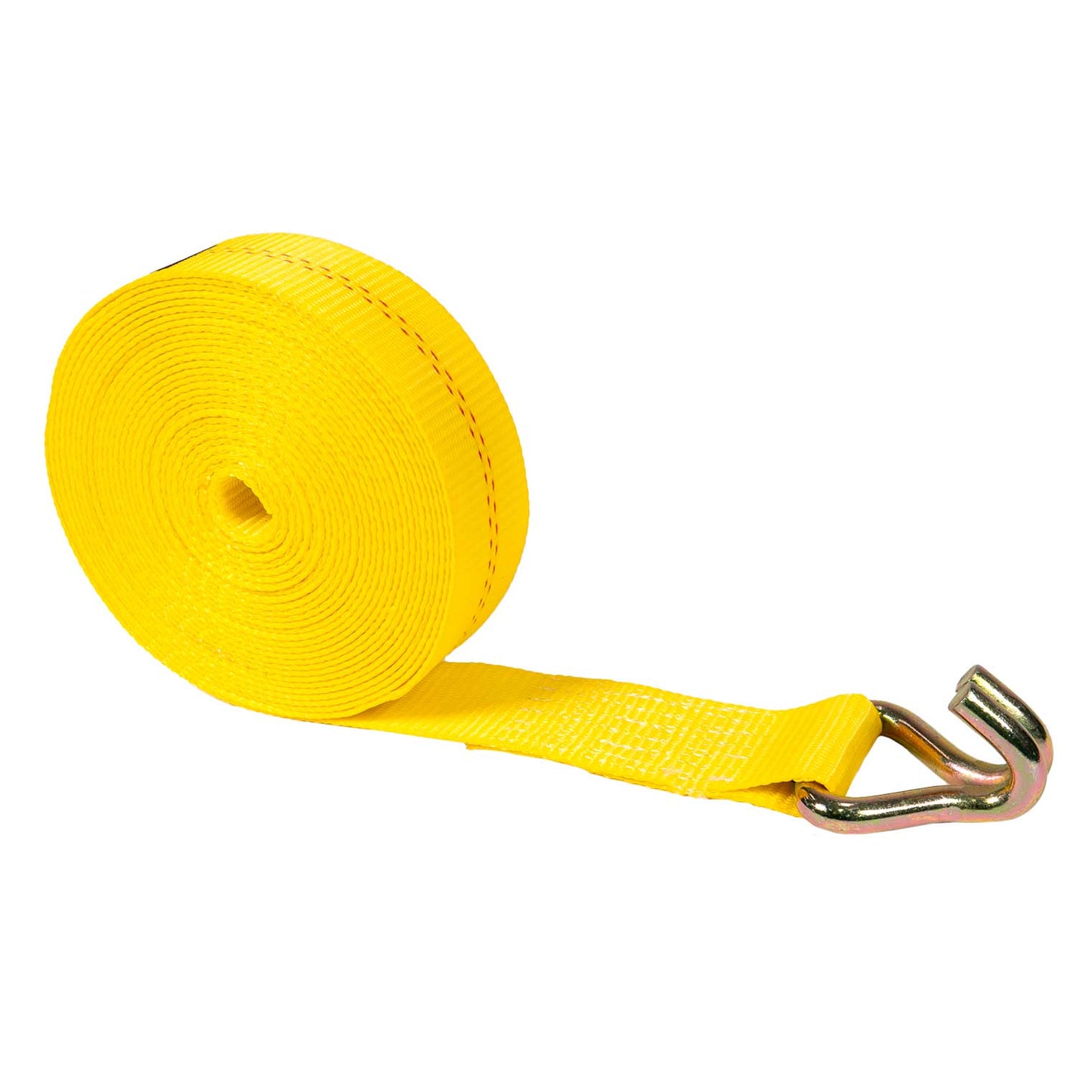 2" x 30' Winch Strap with Wire Hook | Yellow