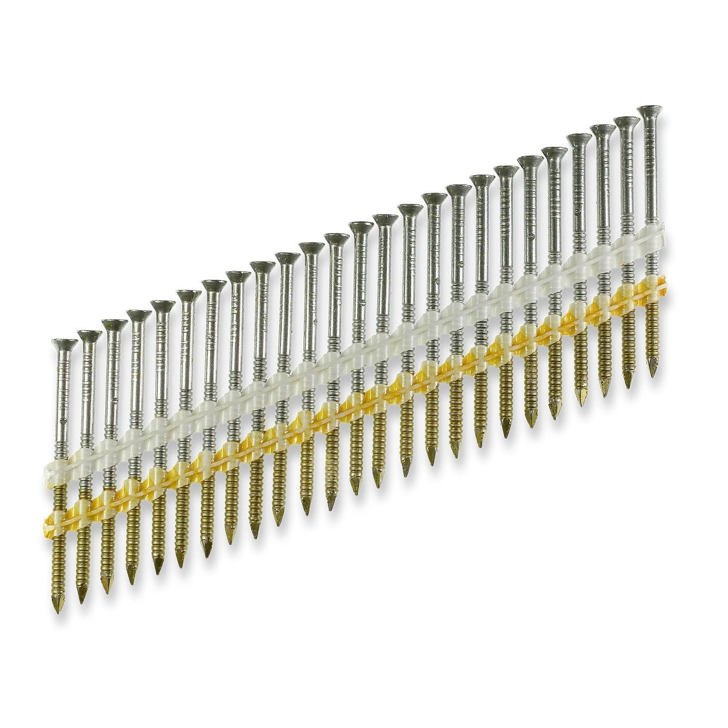 20-22 Plastic Strip Casing Head Ring-Shank Nail - Unpainted Side View Shown