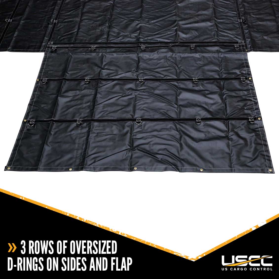 Lumber Tarp - 20' x 28' (6' Drop & Flap) - 14 oz./18 oz. Combo Black Tarp