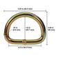 2" Yellow Zinc D-Ring - 10,000 lbs. BS - 10 Pack