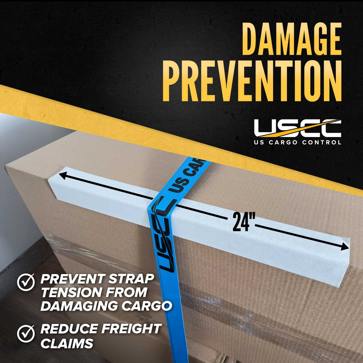 Light-Duty Cardboard Edge Protectors | .120" Thick, 2" x 2" x 24", 5,616-Pack (Pallet)
