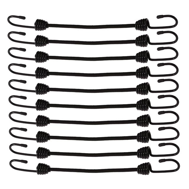 5/16" x 18" Black Bungee Cords (bundle of 10) - 8mm