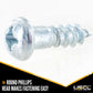 #12 X 3/4" E-Track Wood Screw w/ Round Phillips Head (10 pk)